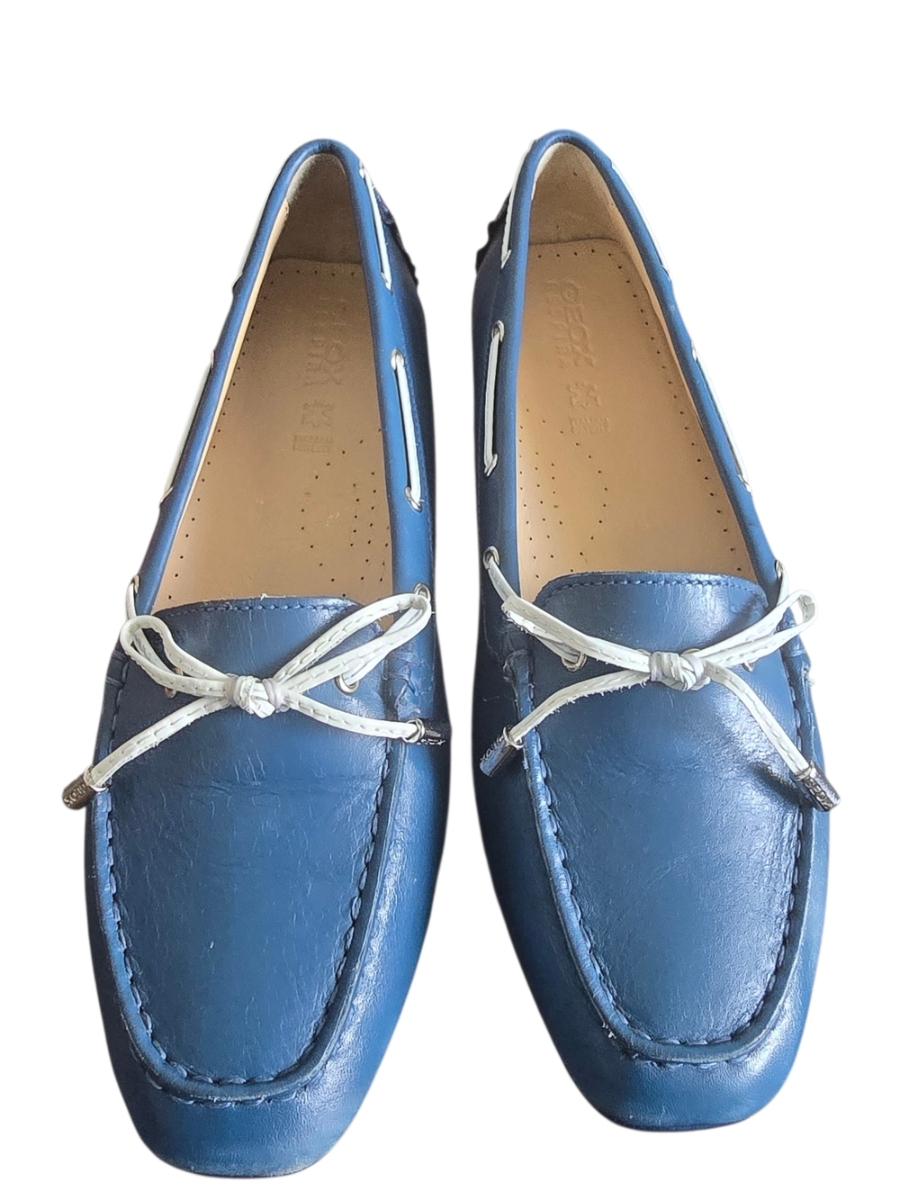 Geox Lace-up Loafers Women's Blue Leather Size EU 38 ( US 8)
